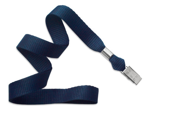 5/8" Blank Lanyard w/Bulldog Clip (Navy Blue) 2