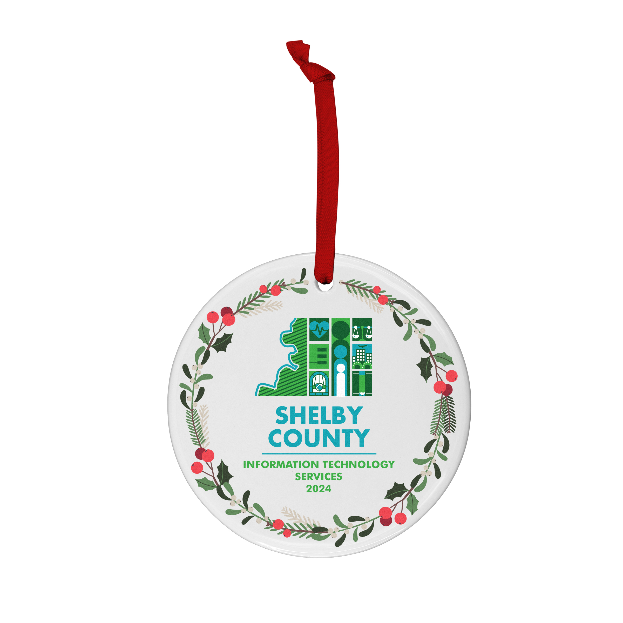 Round Ceramic Holiday Ornament 5