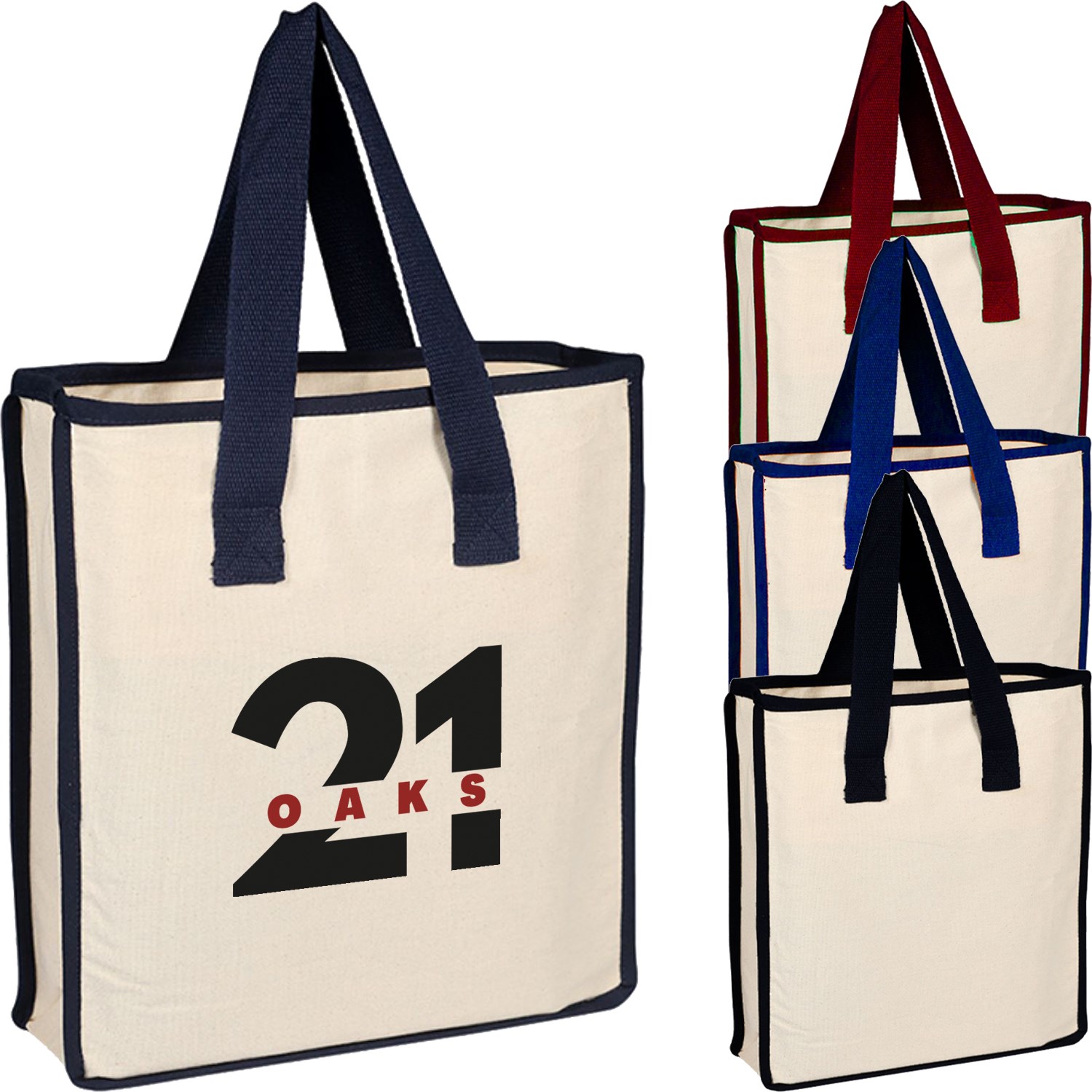 100% Cotton Canvas Shopping Bag USA Decorated (14" x 15") 2