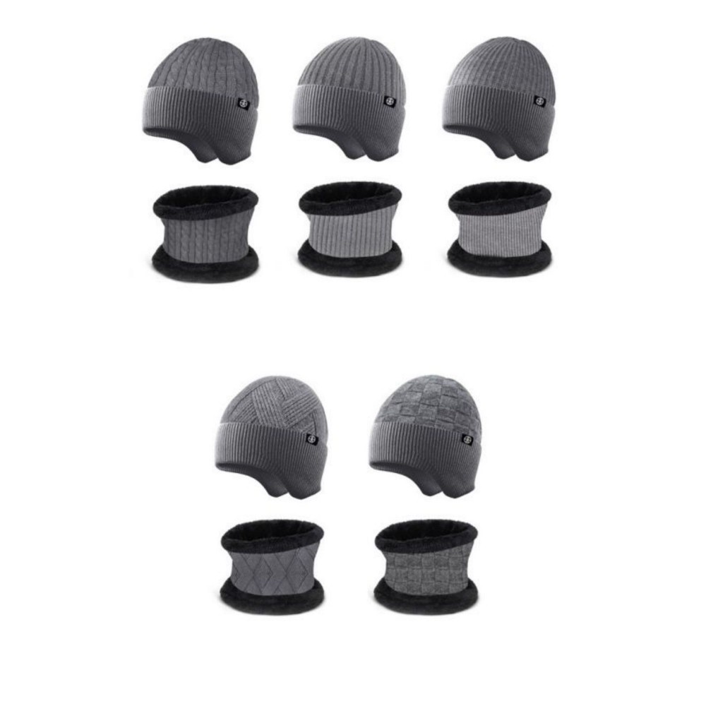 Knit Snood And Beanie Set With Ear Protection 4
