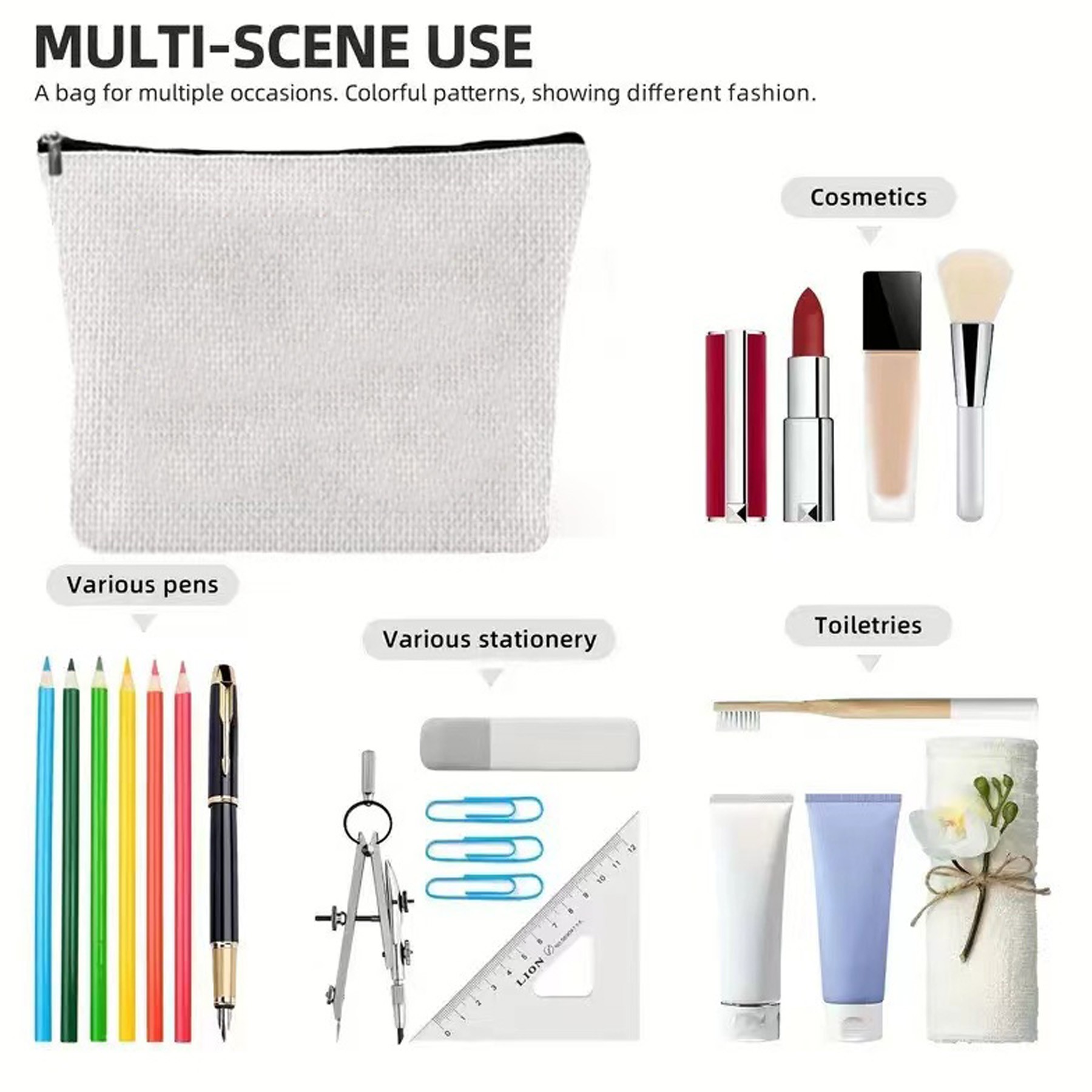 Travel Makeup Bag Multi Purpose Organizer Zipper Pouch 2