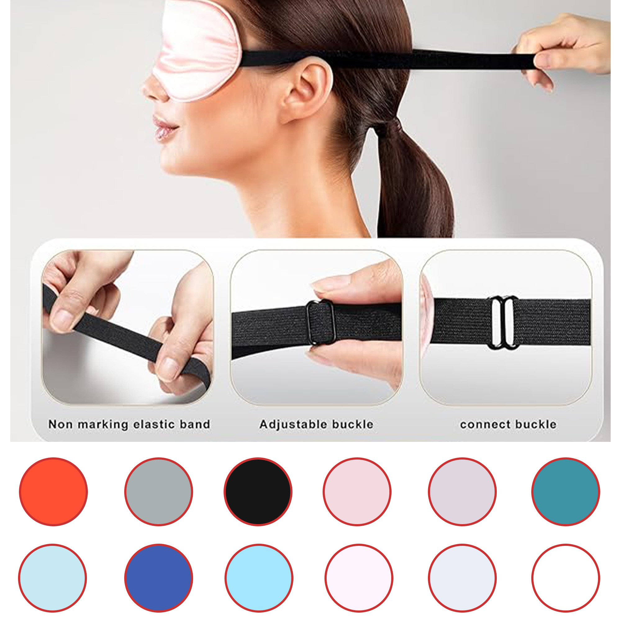 Blindfold With Adjustable Strap for Travel or Shift Work 2