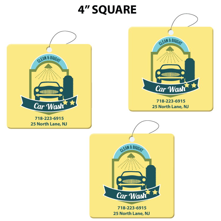 4" Square Shape Custom Air Fresheners - Top 10 Scents 2