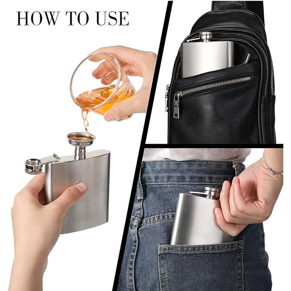 6oz Stainless Steel Hip Flask 1