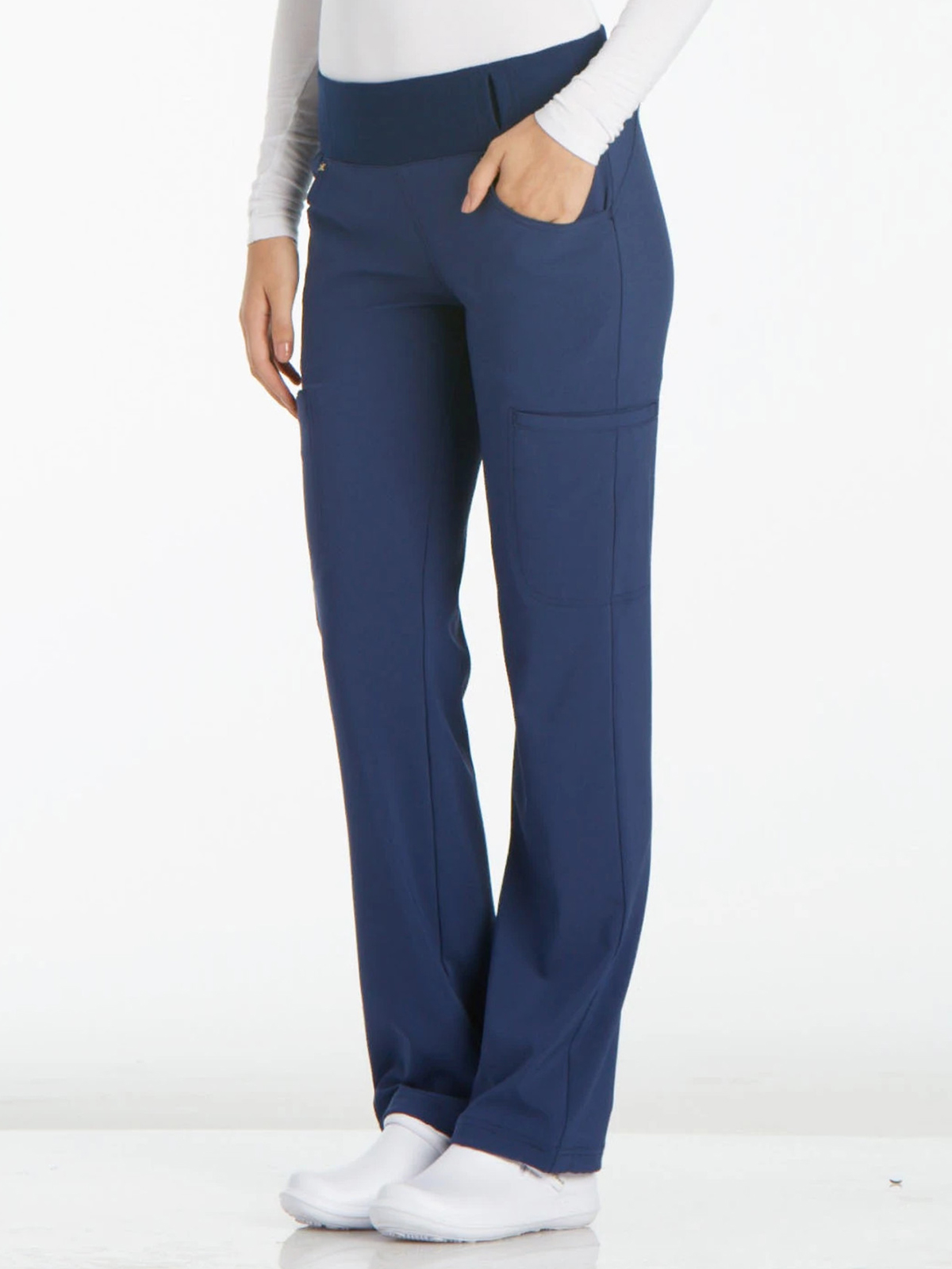 Cherokee - iFlex - Mid Rise Straight Leg Comfort Knit Waistband Pull-on Pant 1