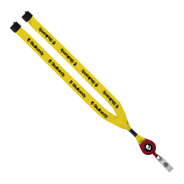 3/4" Polyester Lanyard with Metal Crimp & Retractable Badge Reel 29