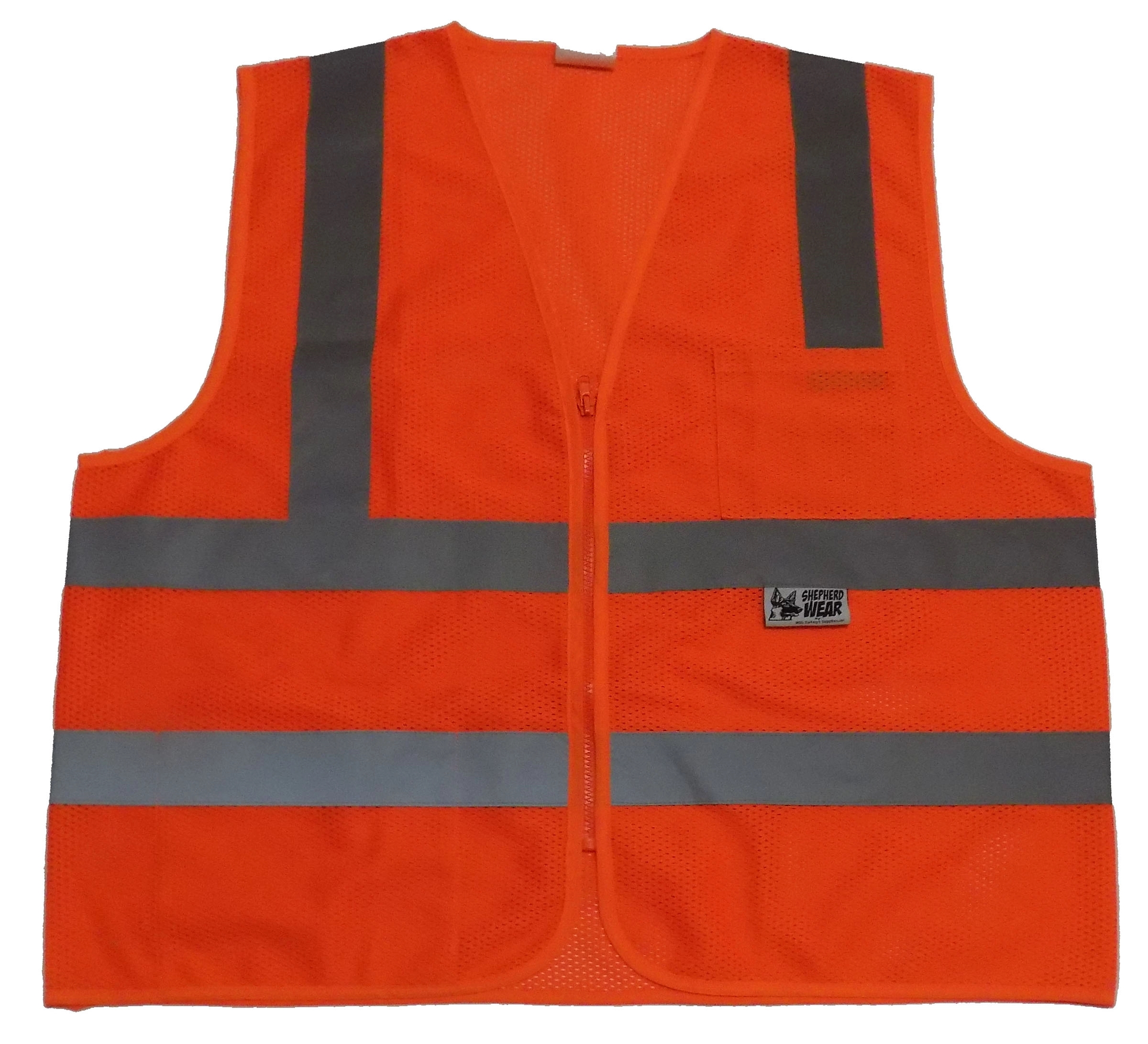 Ansi Class 2 Safety Orange Vest With 2 Pockets, All Solid 2