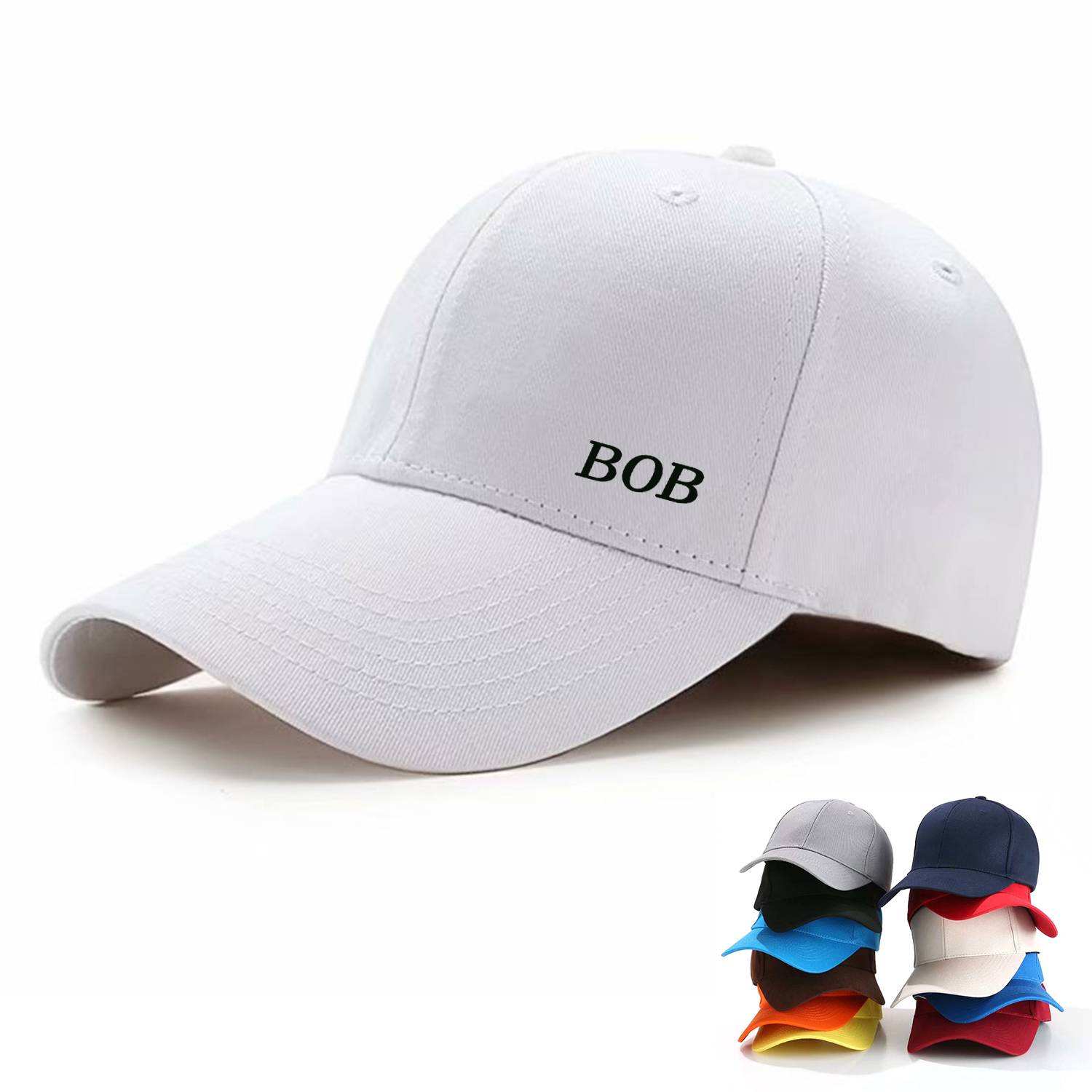 Twill 6 Panel Cotton Peaked Baseball Cap 1