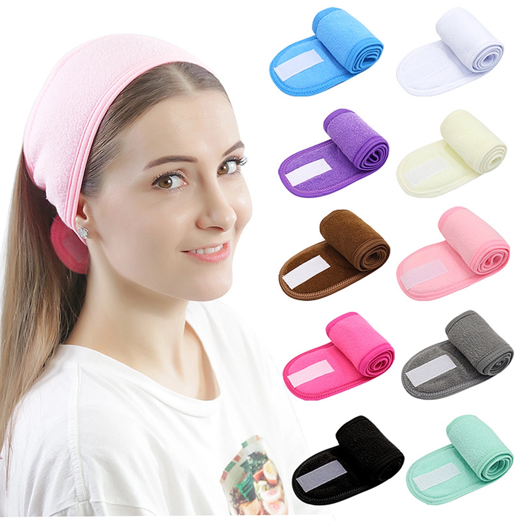 Washable Facial Band Elastic Makeup Headband 6