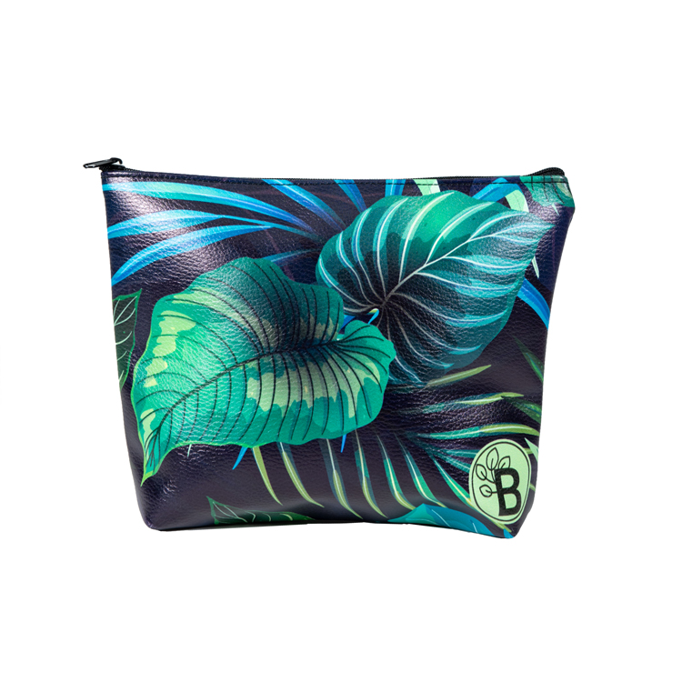 Medium Vegan Leather Bottom Gusset Full Color Amenity Pouch 1