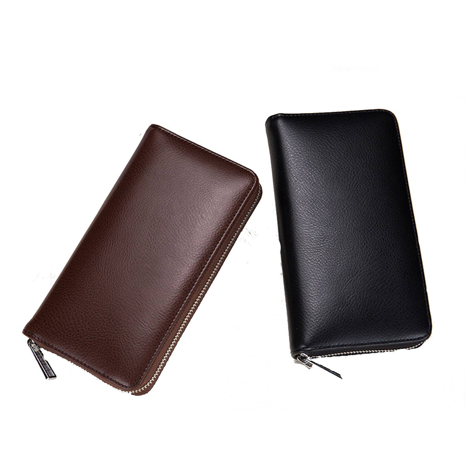 RFID Zip Genuine Leather Wallet 5
