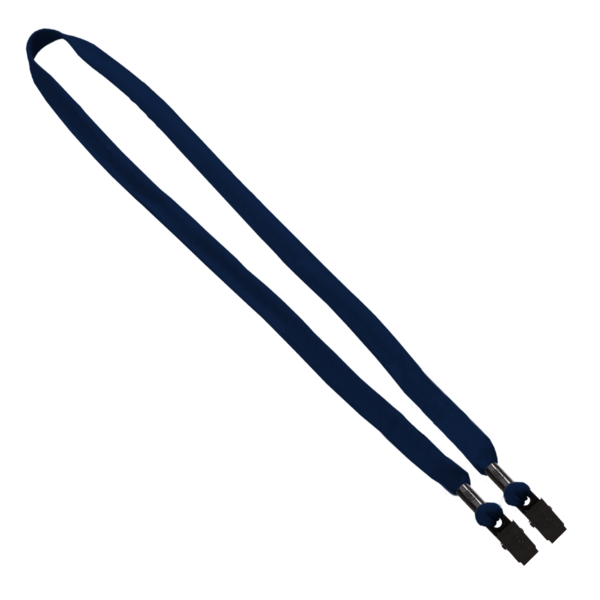 5/8" Double-Ended Polyester Shoelace Lanyard with Metal Crimp and Metal Bulldog Clip 14