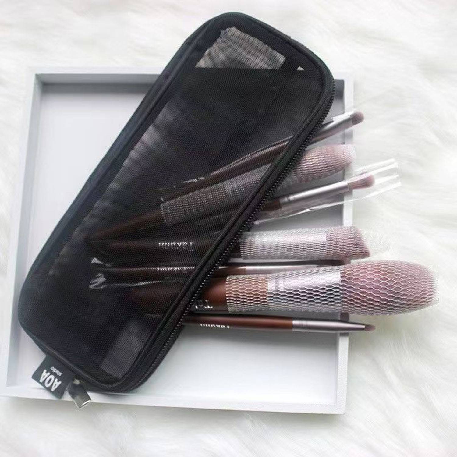 Lightweight Portable Breathable Nylon Mesh Makeup Bag 5