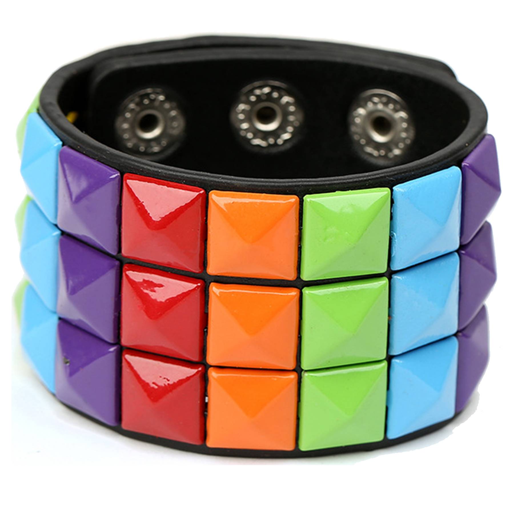 PU Multi-color square nail bracelet 7