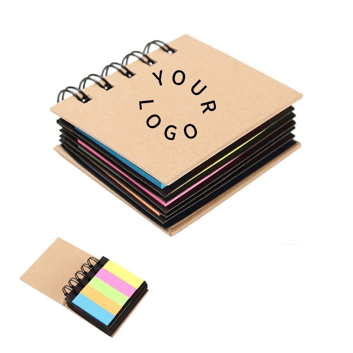 Compact Kraft Notebook with Sticky Markers 4