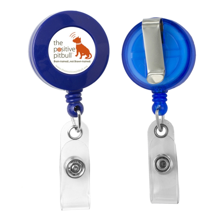 "Worthington VL" 30" Cord Round Jumbo Imprint Retractable Badge Reel and Badge Holder with Metal Sli 7