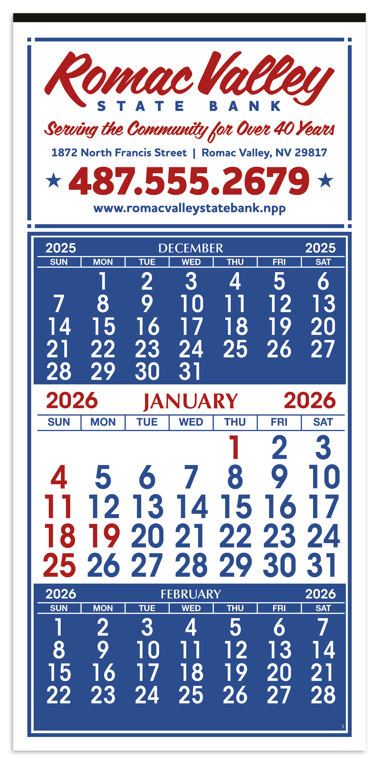 Skinner & Kennedy® 3-Month Display 12-Sheet Calendar 13