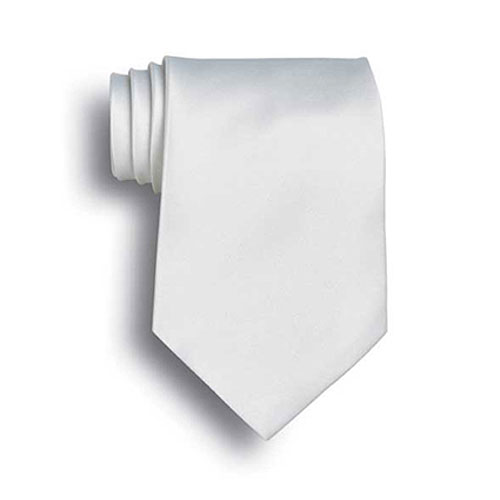 White Polyester Satin Tie 2