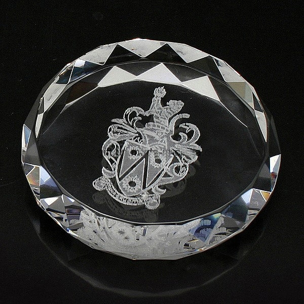 Cut Circle Crystal Customized Paperweight 7