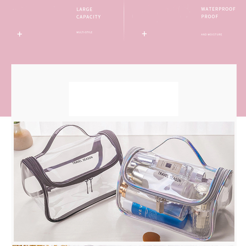 PVC Laser Transparent Waterproof Cosmetic Toiletry Kit 7