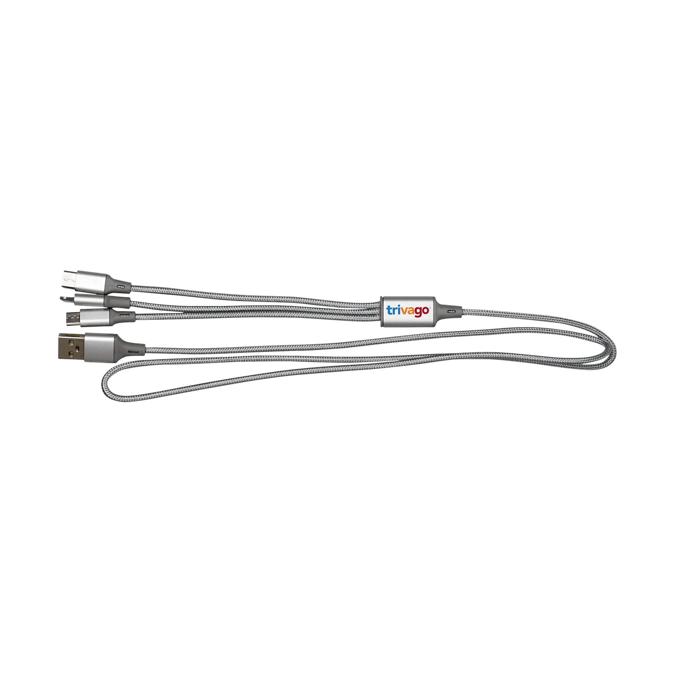 3' METALLIC 3-IN-1 CABLE WITH TYPE C US 14