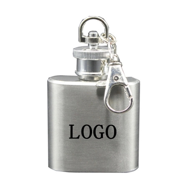 1 oz Stainless Steel Flask Keychain 3