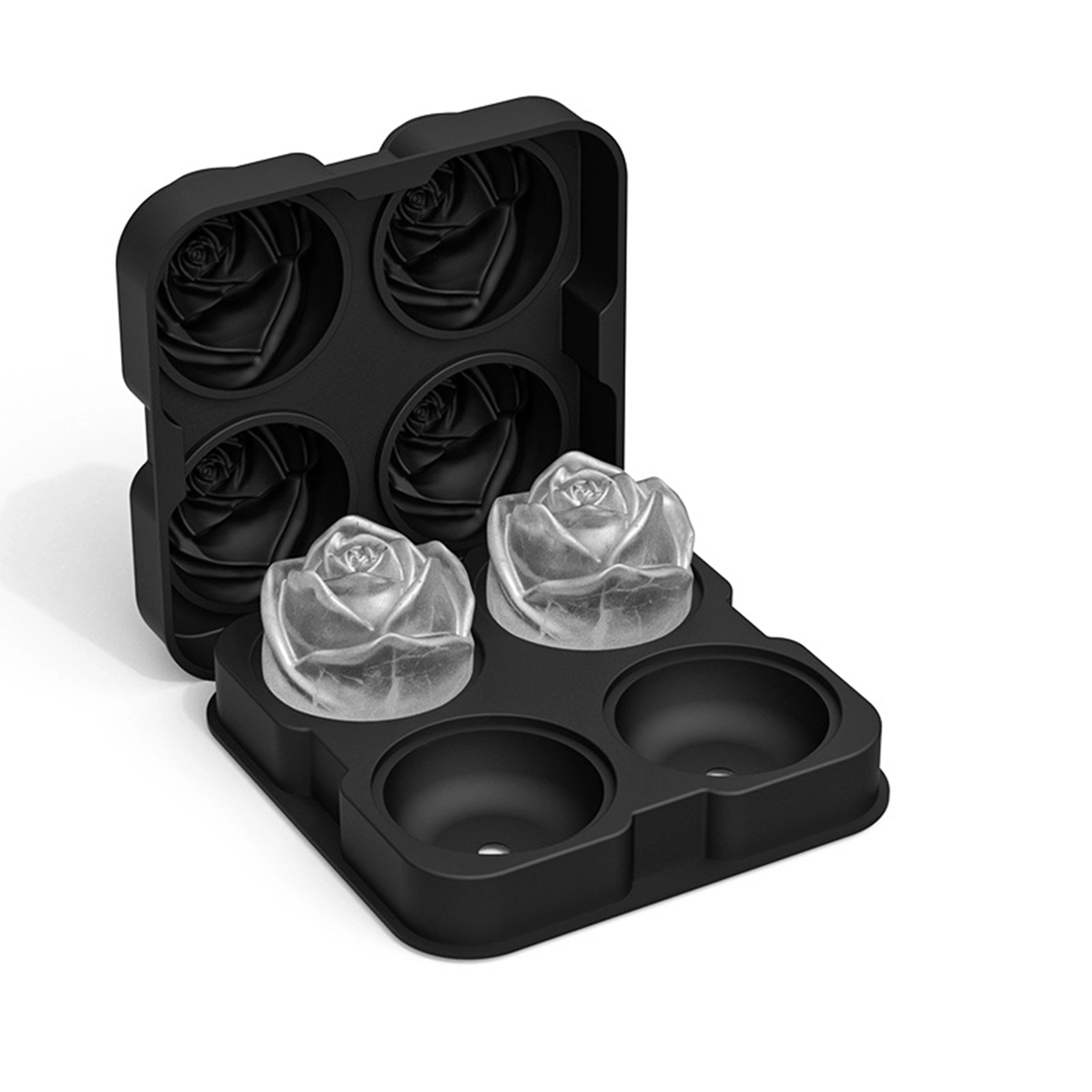 Square Silicone Rose Shaped Ice Mold Tray 8