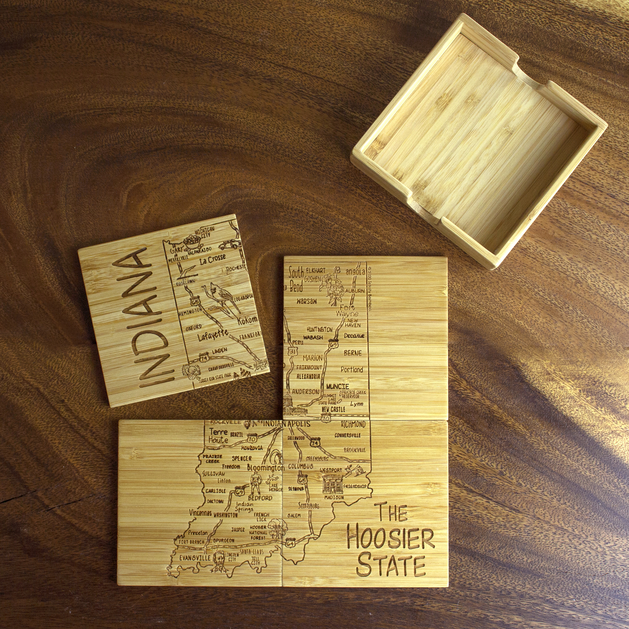 Indiana Puzzle Coaster Set 8