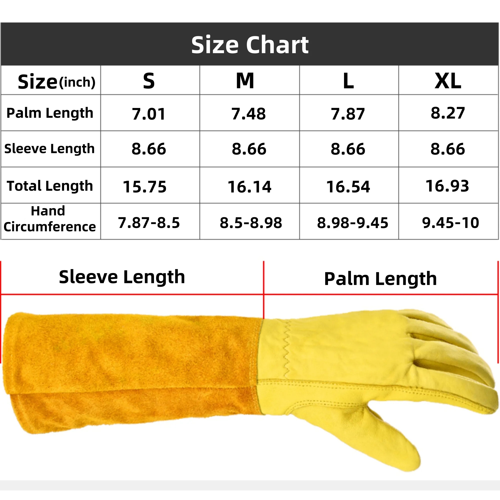 Long-Cuff Cowhide Protective Gloves 2