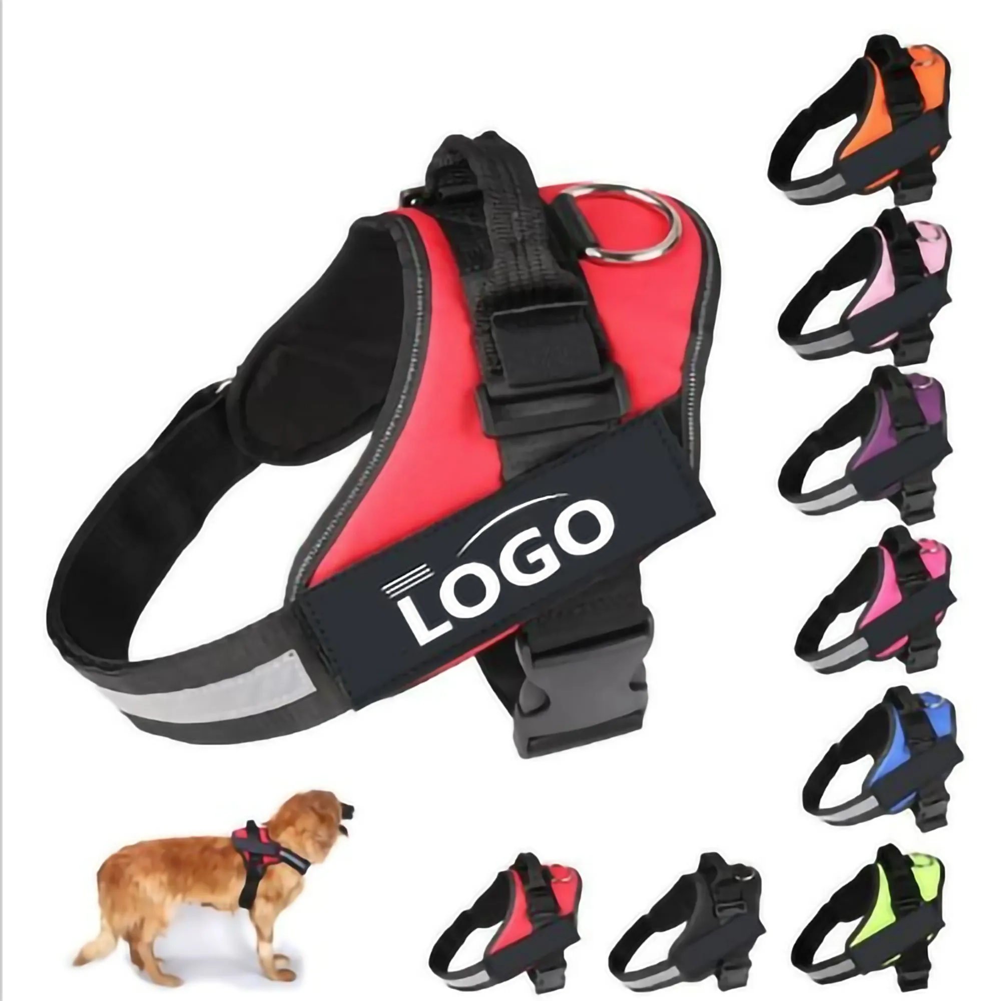 MOQ 20pcs Explosion-proof Oxford Cloth Chest Back Dog Leash 3