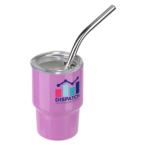 Mini Belmont 3 oz Double-Wall Stainless Steel Tumbler with Straw 14