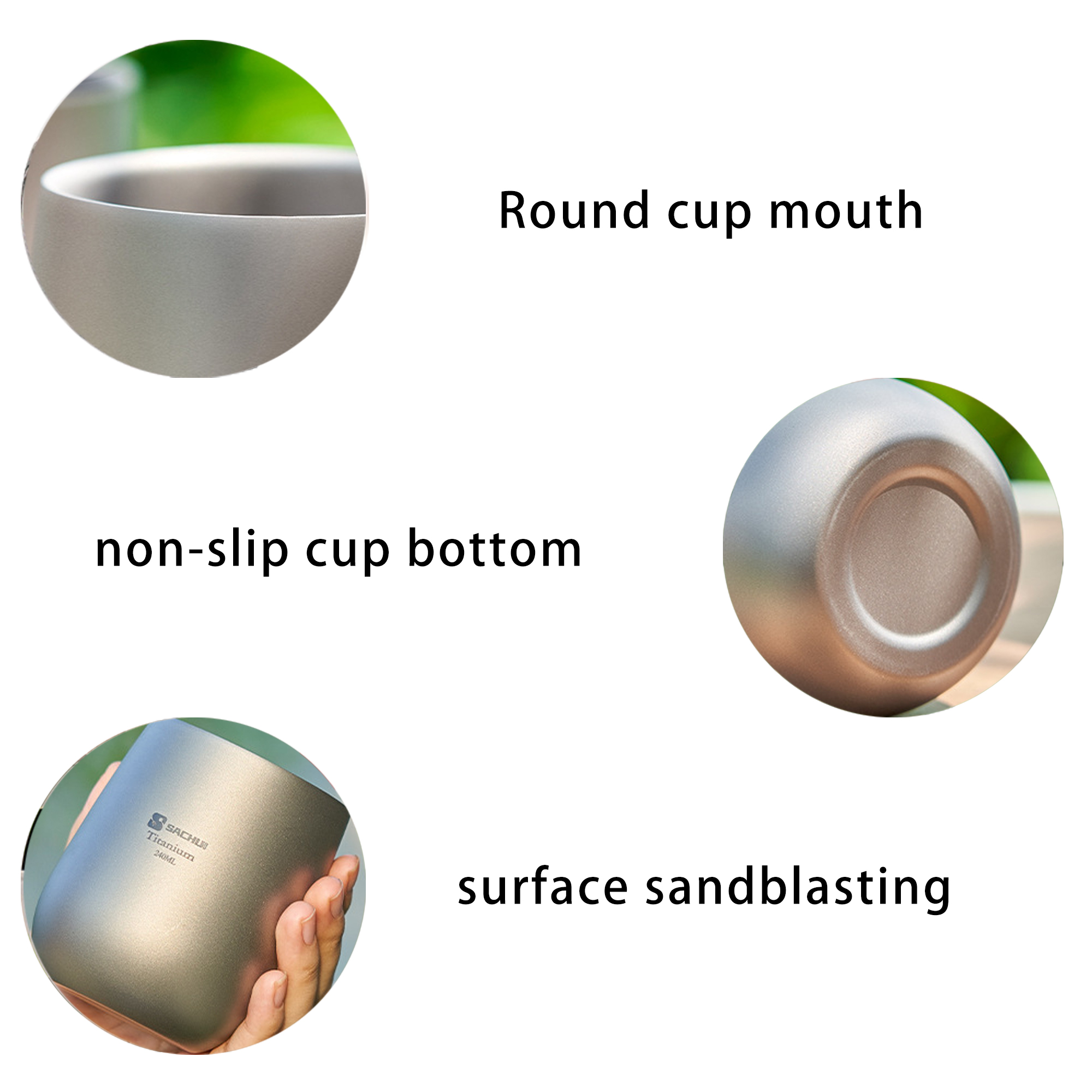 Pure Titanium Double-Layer Anti-Scald Goose Egg-Shaped Cup 5