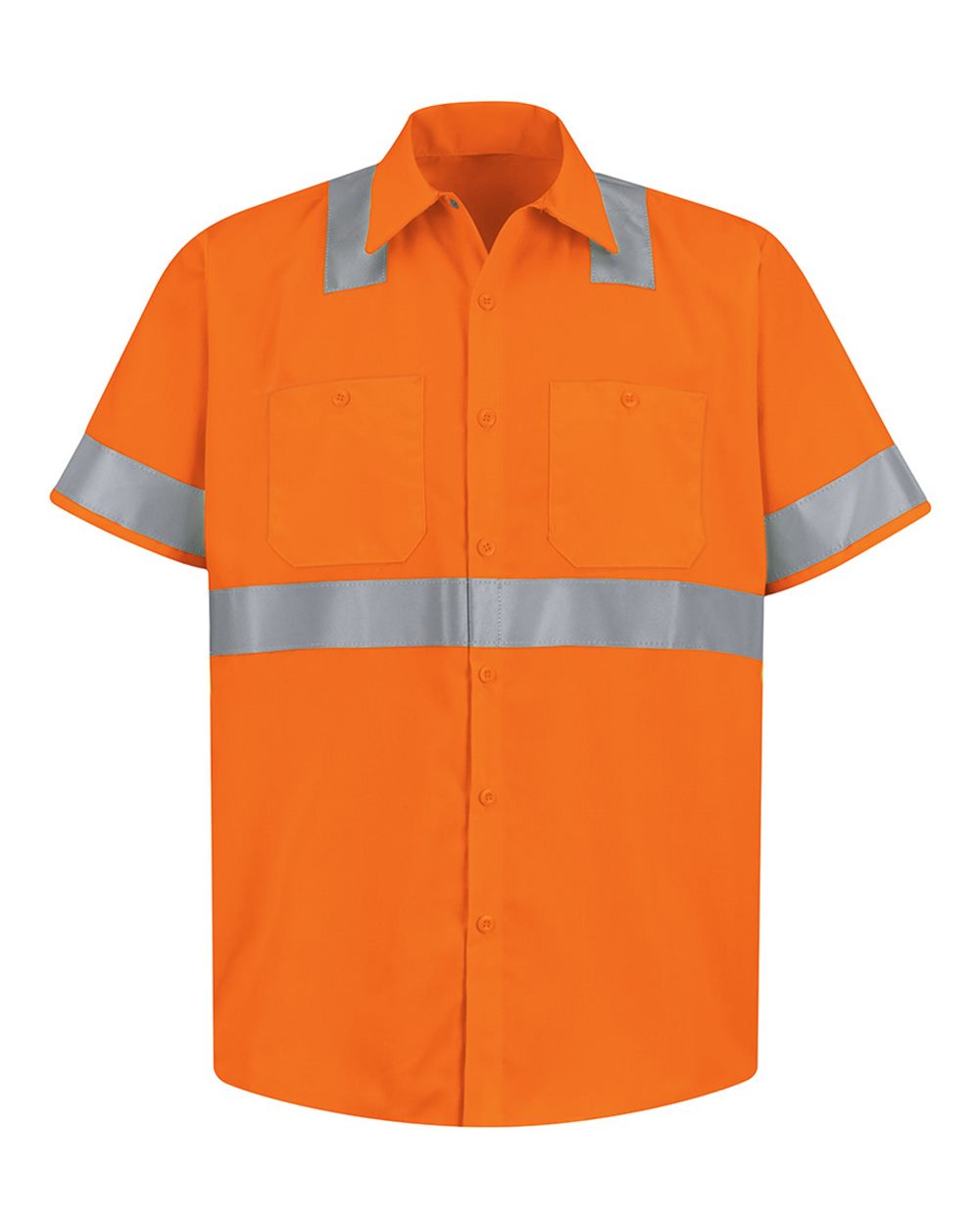 Men's Tall High Visibility Safety Short Sleeve Work Shirt - SS24HVT 12