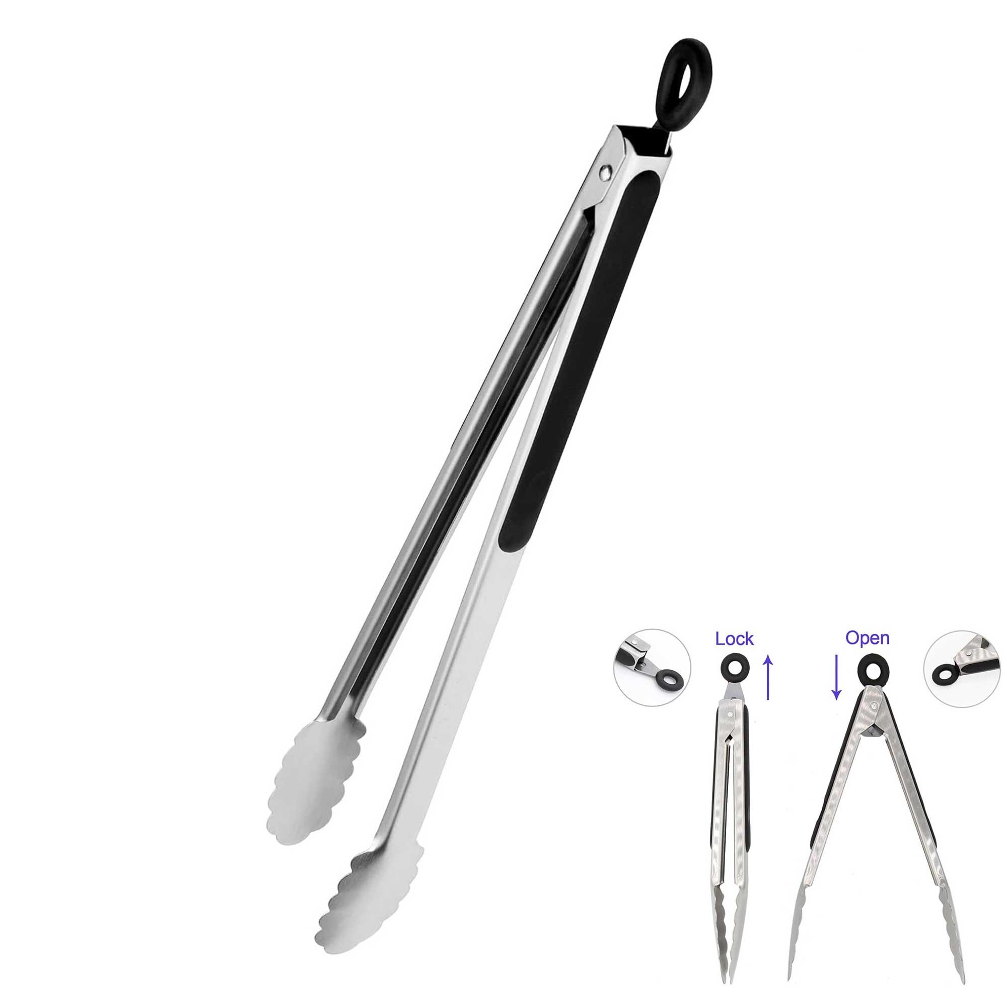 Locking Metal Food Tongs 1