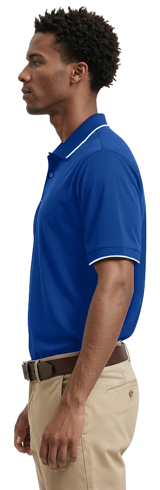 Men's Striped Trim Value Wicking Polo 19