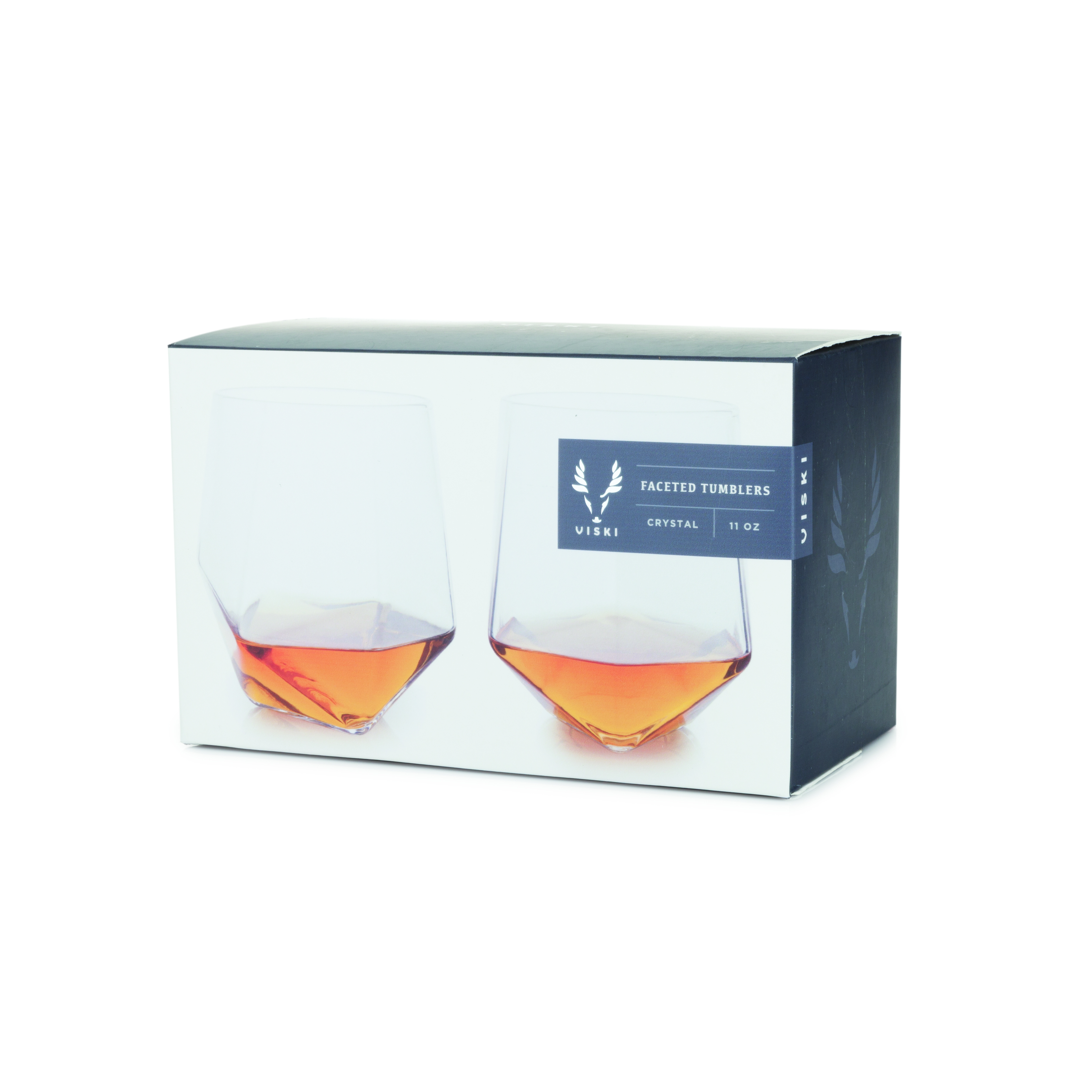 Viski® Faceted Crystal Tumbler, set of 2 3