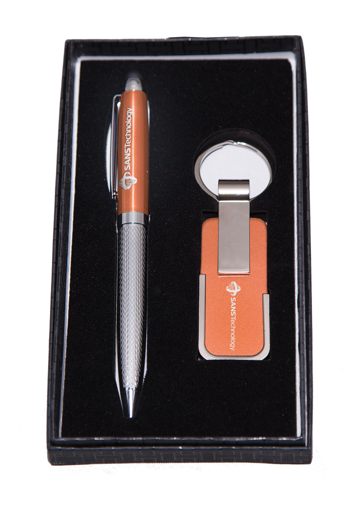 Twist-action Ballpoint Pen and Key Chain Gift Set 2