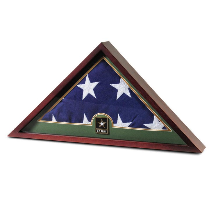 US Flag Display Case with Go Army Medallion - Display Case with Flag 2