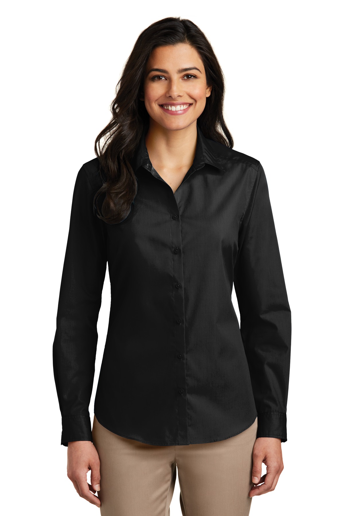 Port Authority Women's Long Sleeve Carefree Poplin Shirt. LW100 80