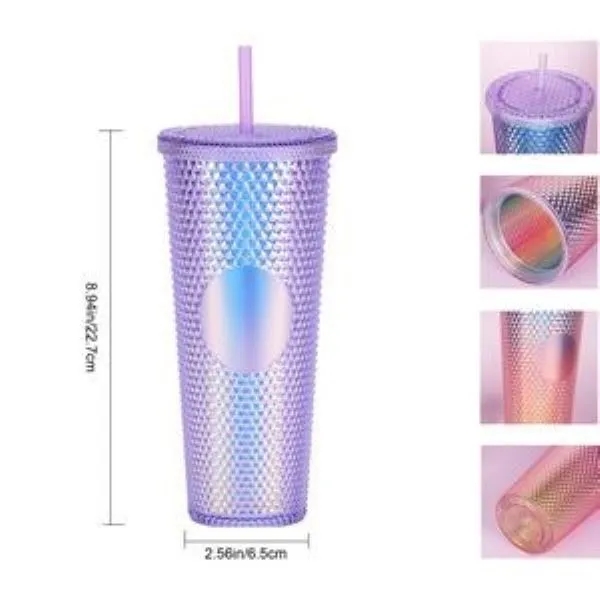 24Oz Glitter Studded Tumbler With Lid And Straw 6