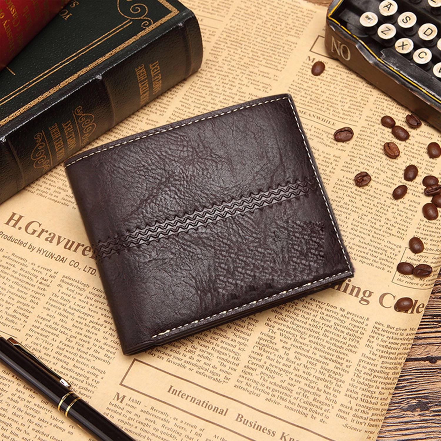 PU leather wallet with Multiple card positions 5