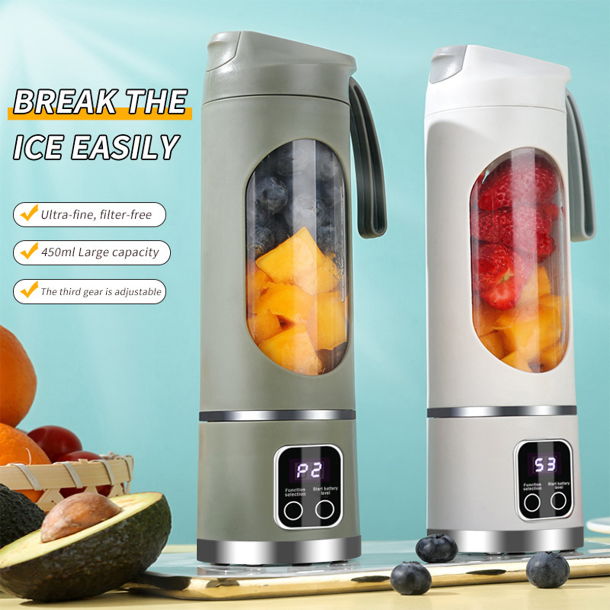 Home Ice Crusher Juicer USB Charging Outdoor Travel Cup 3