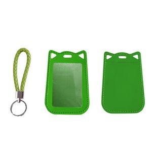 Cat Ear Shaped PU Leather Card Case With Keychain 8