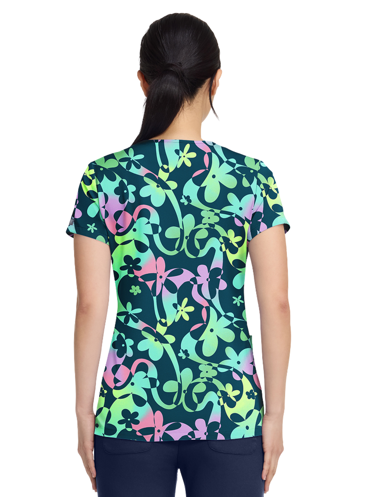 Med Couture - Prints - Women's 2-Pocket V-Neck Print Top 1