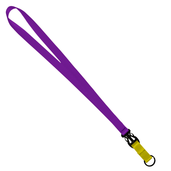 3/4" Multi color (Top and bottom) Nylon Lanyard with Plastic Slide Buckle R 57