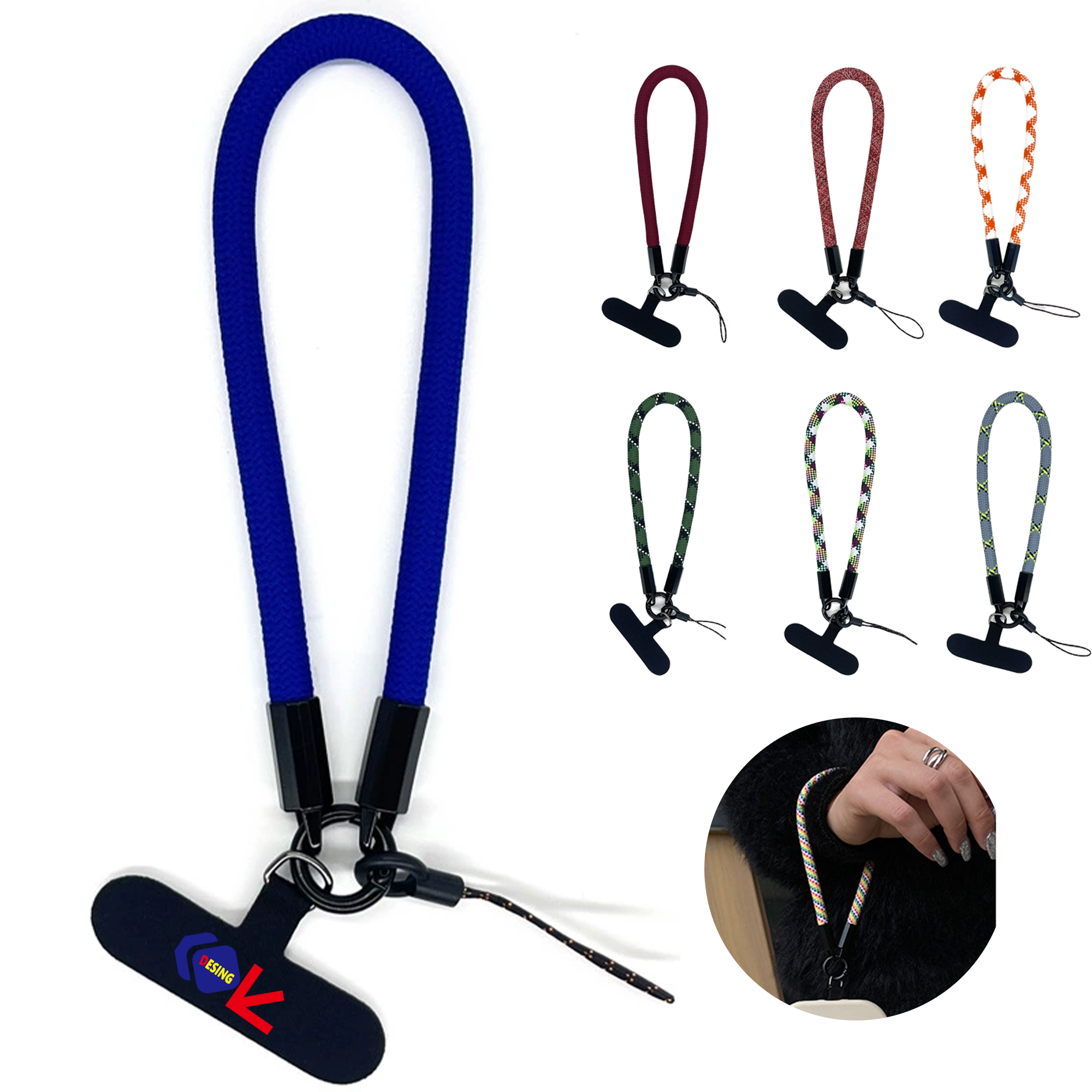8mm Phone Wrist Strap with Metal Attachment 2