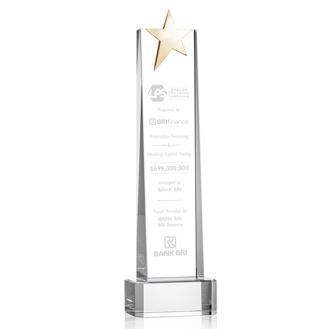 Fanshaw Gold Star Award on Base - Clear 7