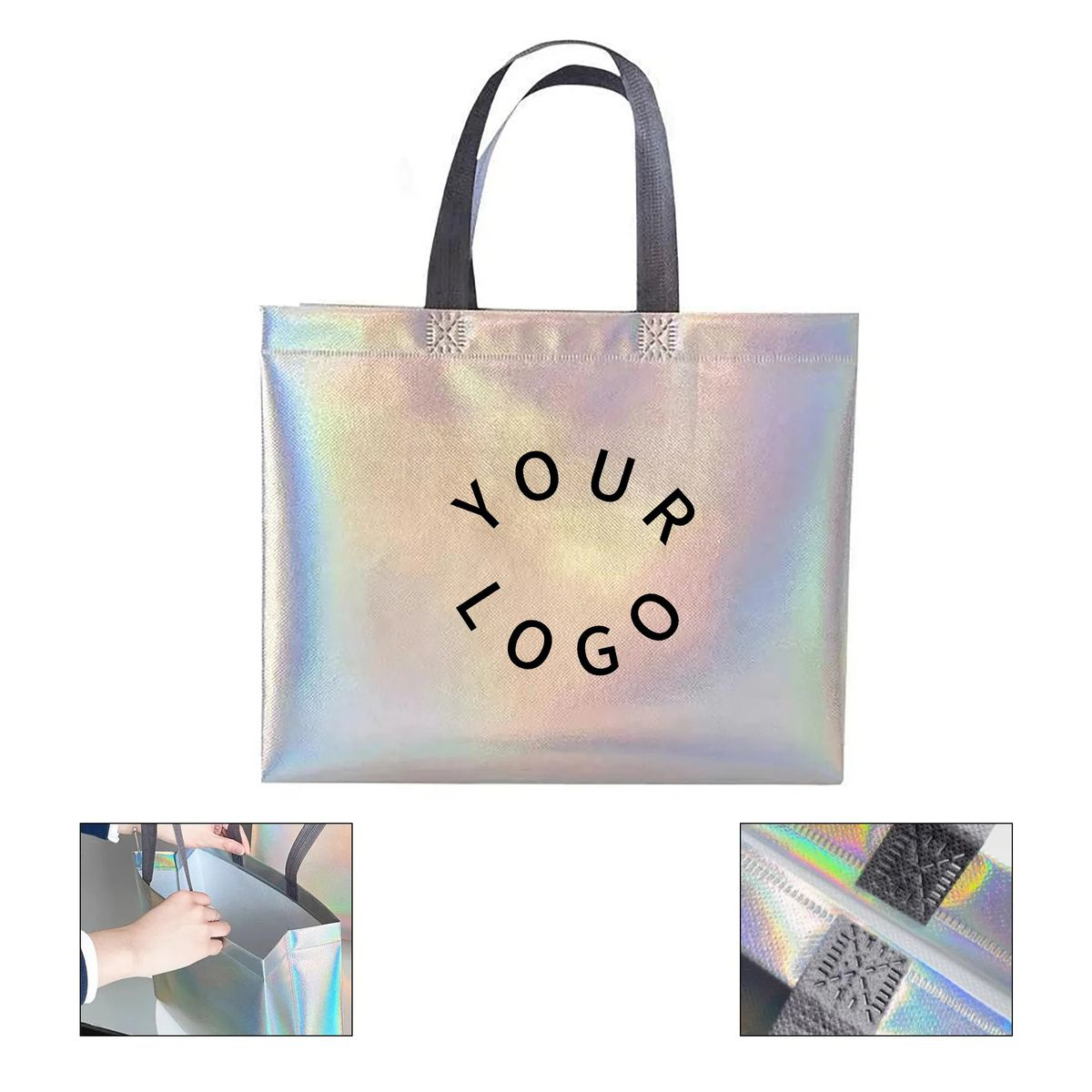 Glitter Non Woven Shopping Tote with Large Capacity 1