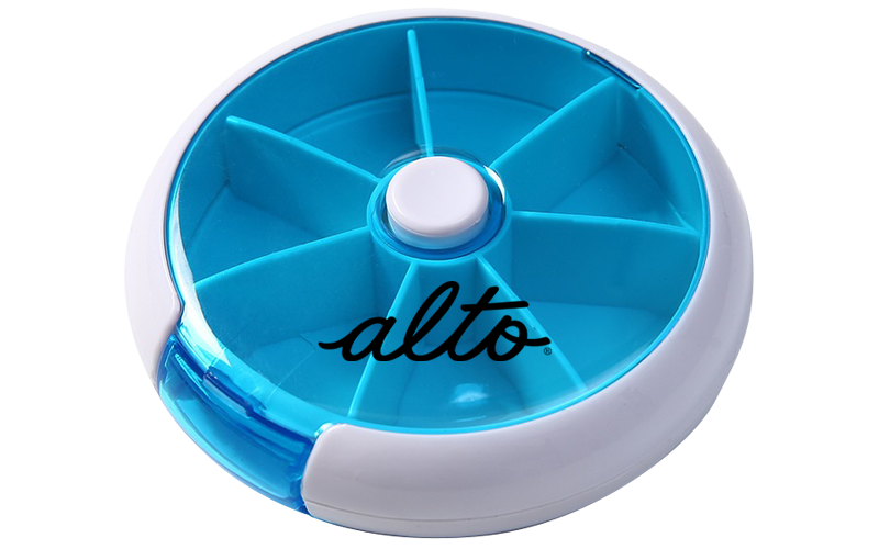 Round Push Button Pill Box