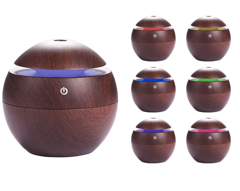 USB Wood Grain LED Lights Air Humidifier 7